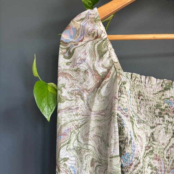 Aritzia Wilfred Tempest long sleeve smocked mini dress XS - Picture 1 of 6